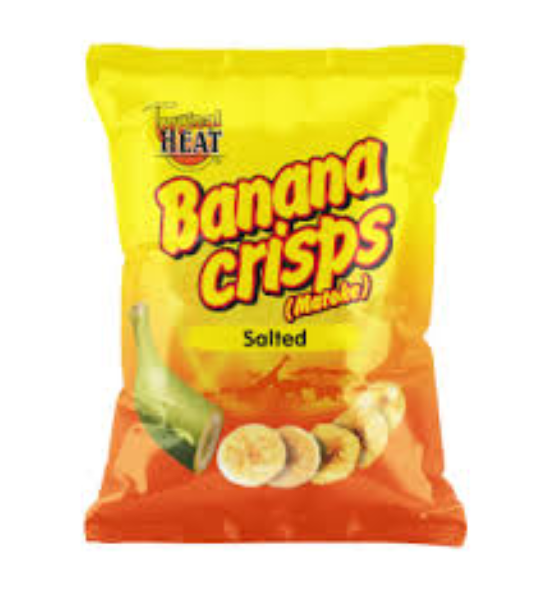 TROPICAL HEAT BANANA CRISPS ROUND SALTED 40G 
